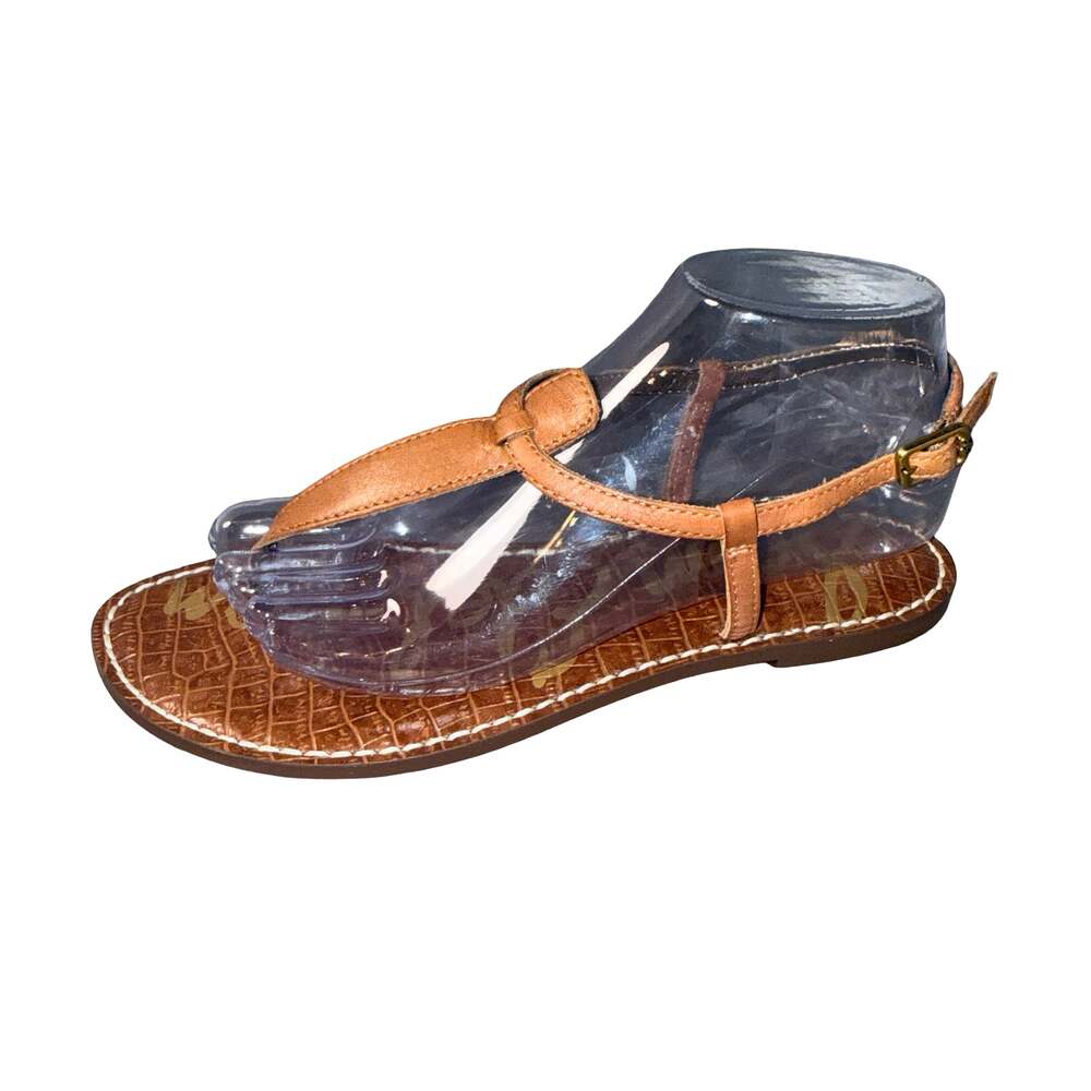 Sam Edelman Gigi Croc-Embossed Leather Thong Sandals Size 8M - Picture 8 of 8